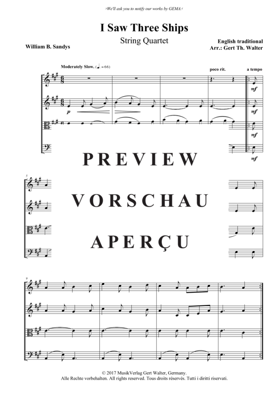 Produktbild zu: I Saw Three Ships Traditional