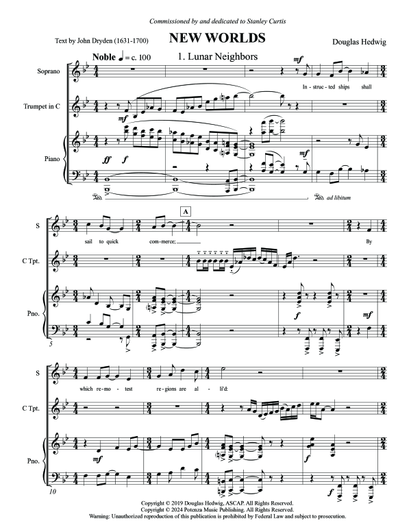 Produktgalerie: Seite 1 von 11 New Worlds, , (Trio Mezzo Sopran, Trompete in C/Flügelhorn und Klavier)