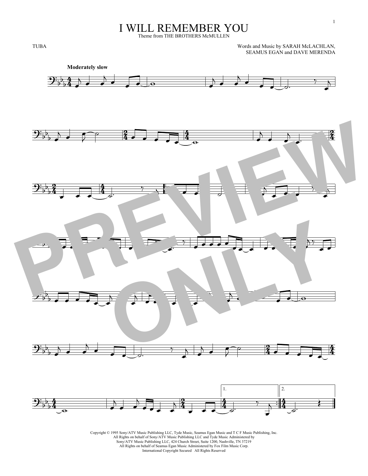 Product gallery: Page 1 of 1 I Will Remember You, Sarah McLachlan