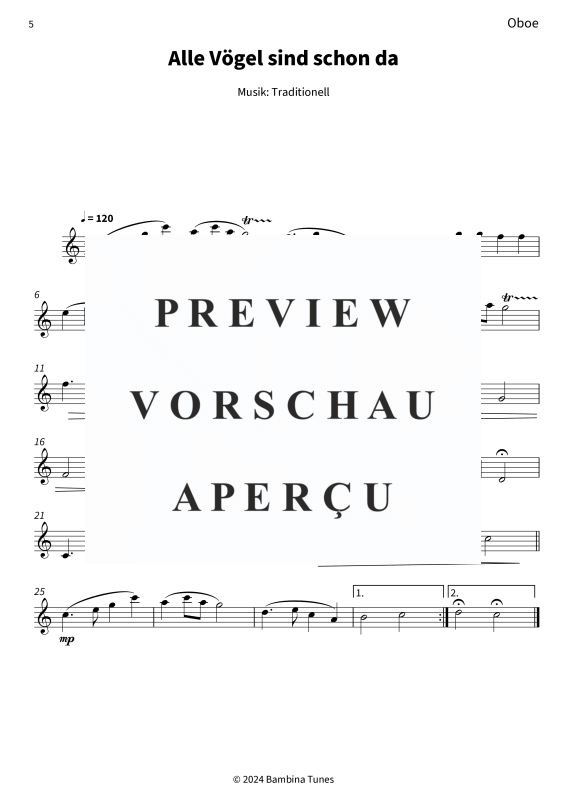 Product gallery: Page 7 of 9 Alle Vögel sind schon da, , (Woodwind Trio)