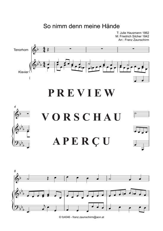 Product gallery: Page 2 of 6 So nimm denn meine Hände , , (Tenorhorn + Keyboard)