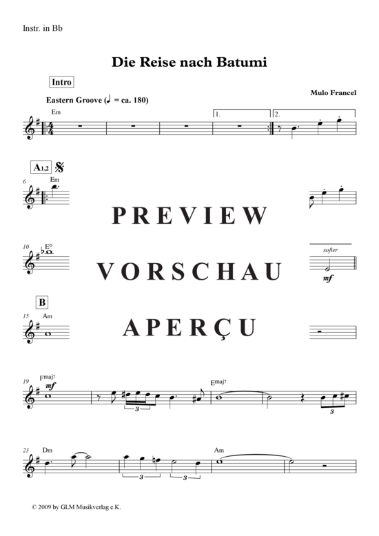 Produktgalerie: Seite 4 von 5 Die Reise nach Batumi , Quadro Nuevo, (Einzelstimme Instrumente in B hohe Lage)