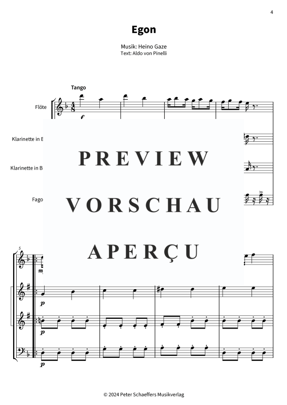 Product gallery: Page 6 of 11 Egon - Schwungvoller Tango-Schlager, Friedel Hensch & Die Cypres, Woodwind Quartet