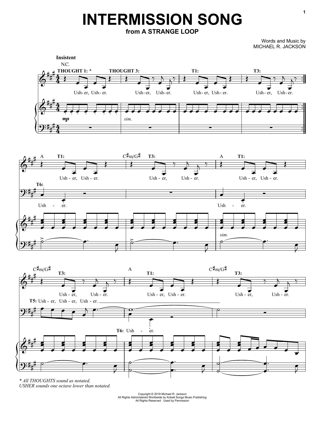 Product picture to: Intermission Song (from A Strange Loop)