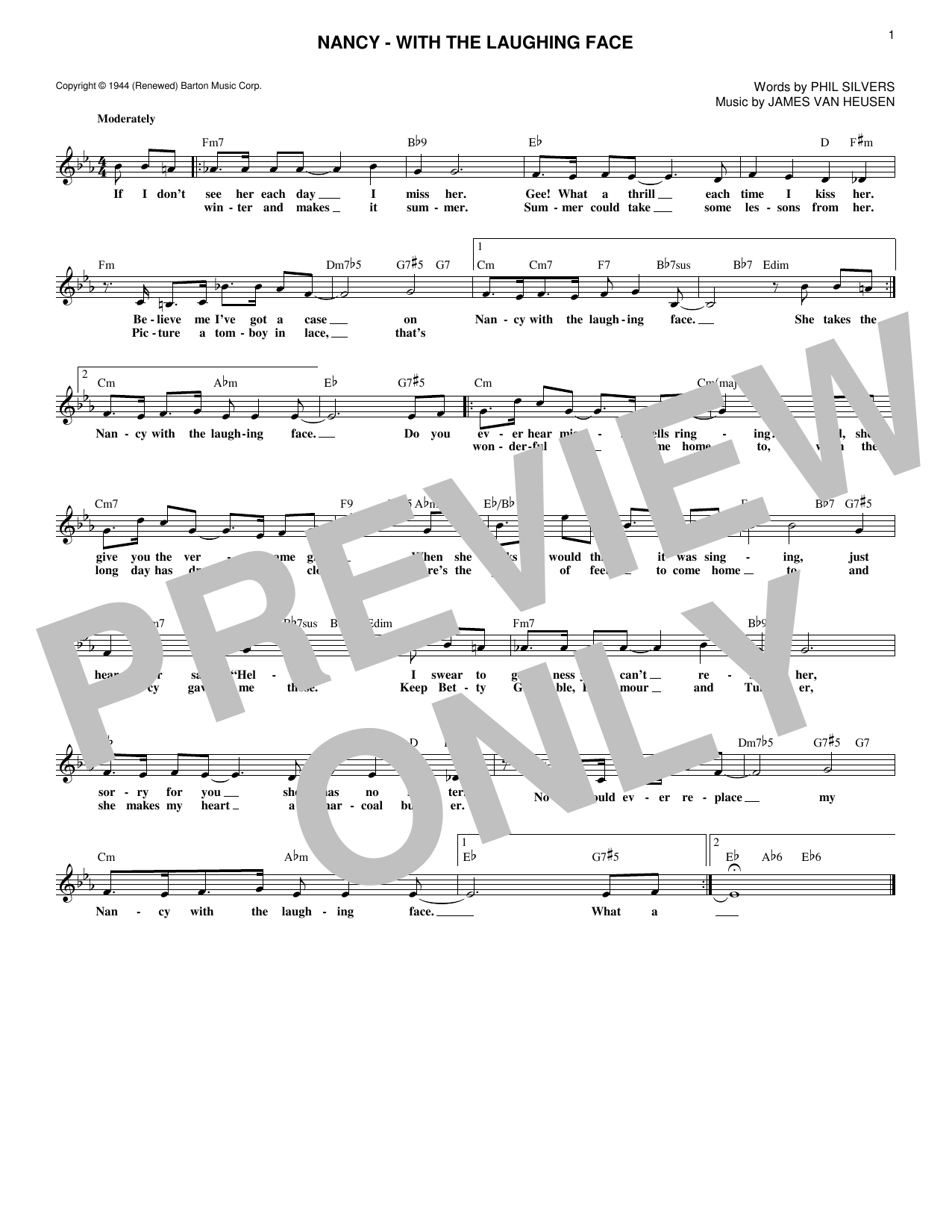 Produktbild zu:  Nancy (With The Laughing Face) - James Van Heusen