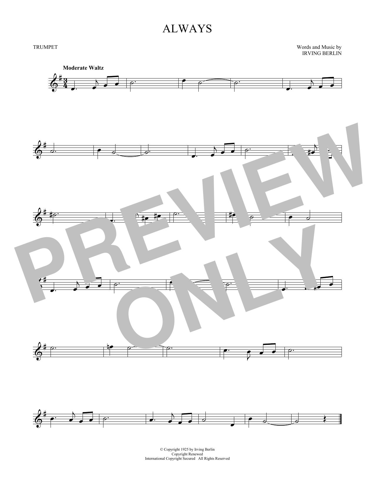 Produktgalerie: Seite 1 von 1 Always, Irving Berlin, Trompete