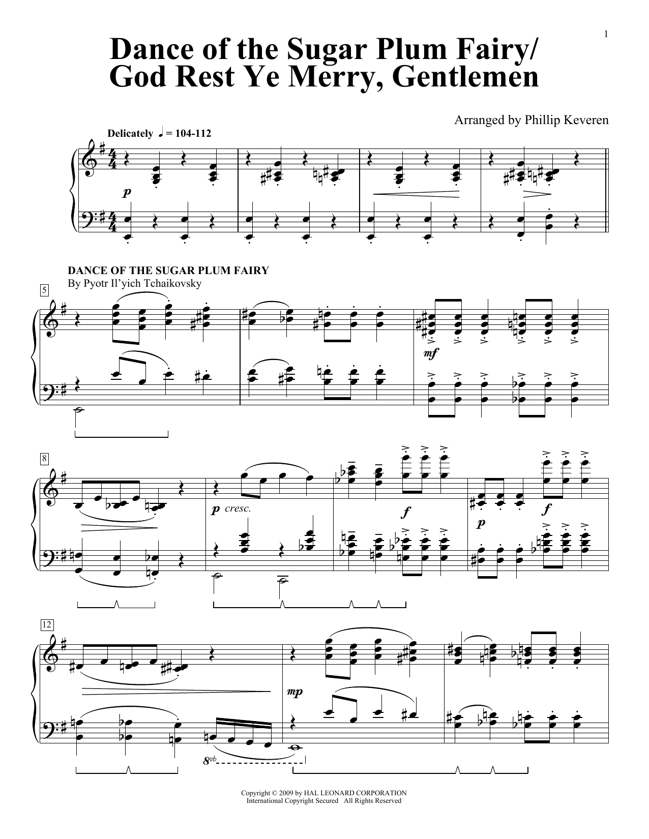 Product picture to: Dance Of The Sugar Plum Fairy/God Rest Ye Merry, Gentlemen (arr. Phillip Keveren)