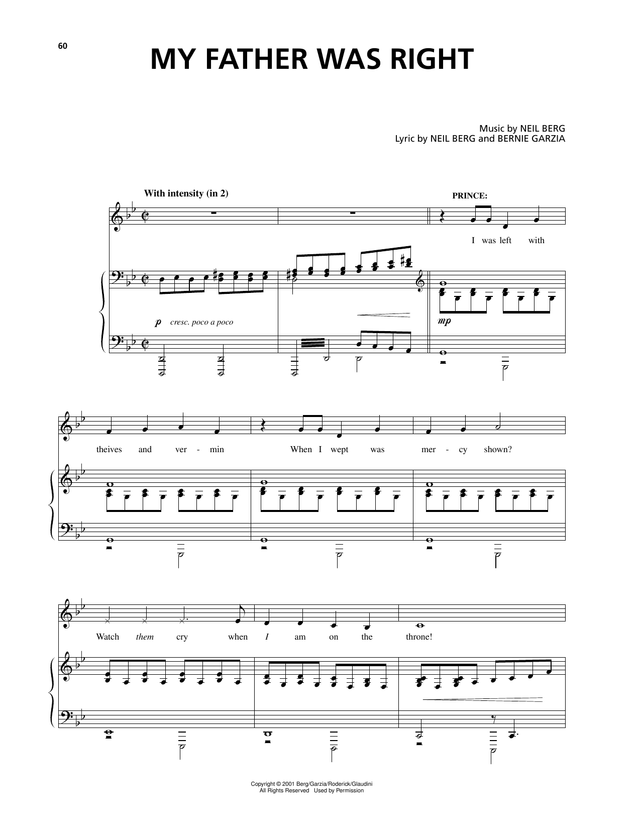 Produktgalerie: Seite 1 von 1 My Father Was Right (from The Prince And The Pauper), Bernie Garzia, Gesang, Klavier