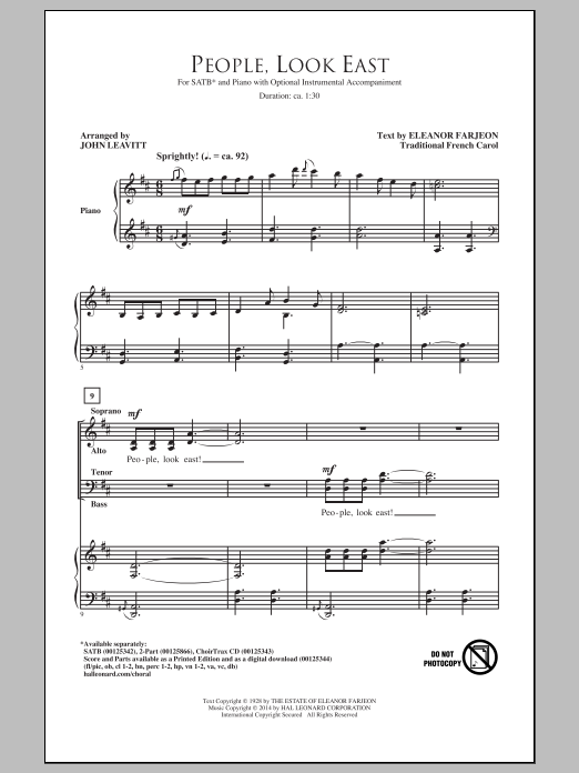 Produktbild zu: People, Look East (arr. John Leavitt)