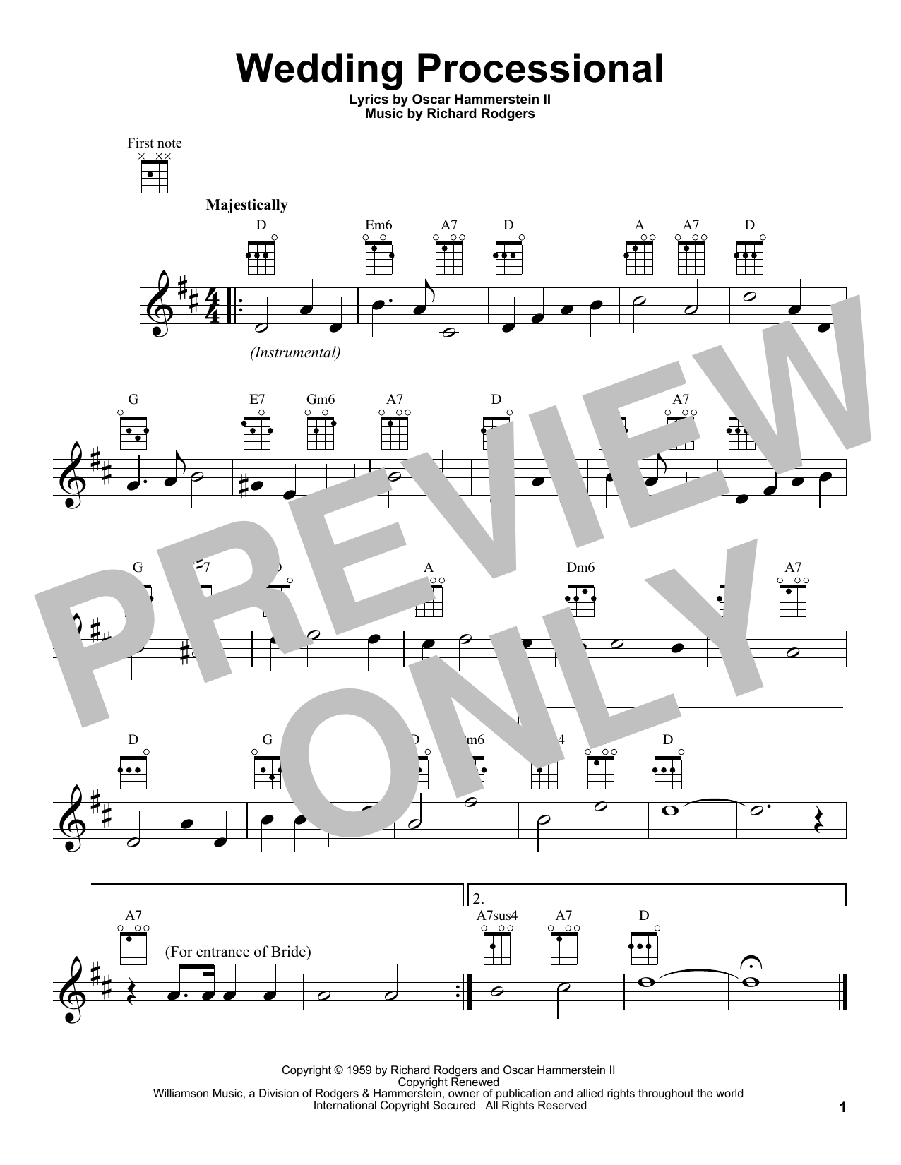 Product gallery: Page 1 of 1 Wedding Processional (from The Sound of Music), Rodgers & Hammerstein