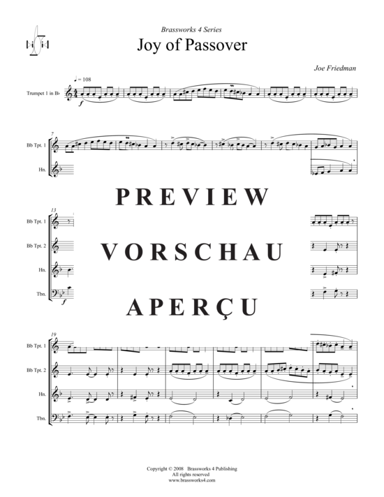 Produktgalerie: Seite 2 von 21 Joy of Passover , , (Blechbläserquintett)