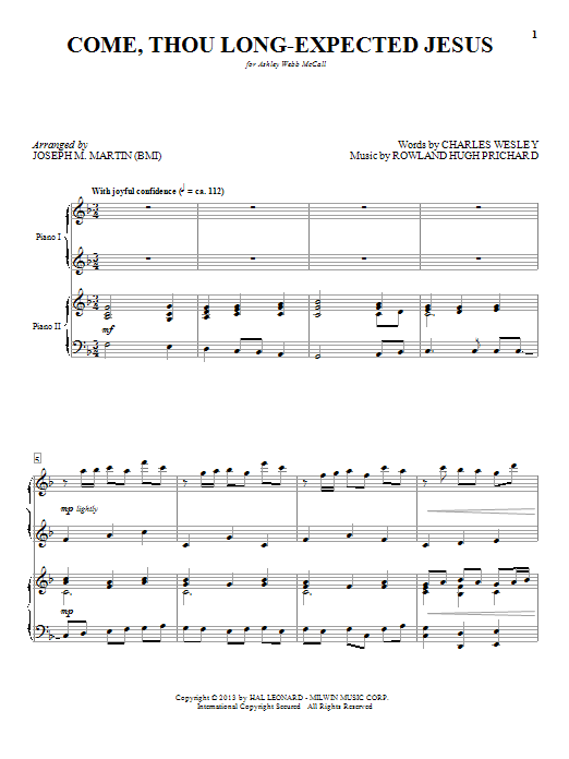 Produktbild zu: Come, Thou Long-Expected Jesus