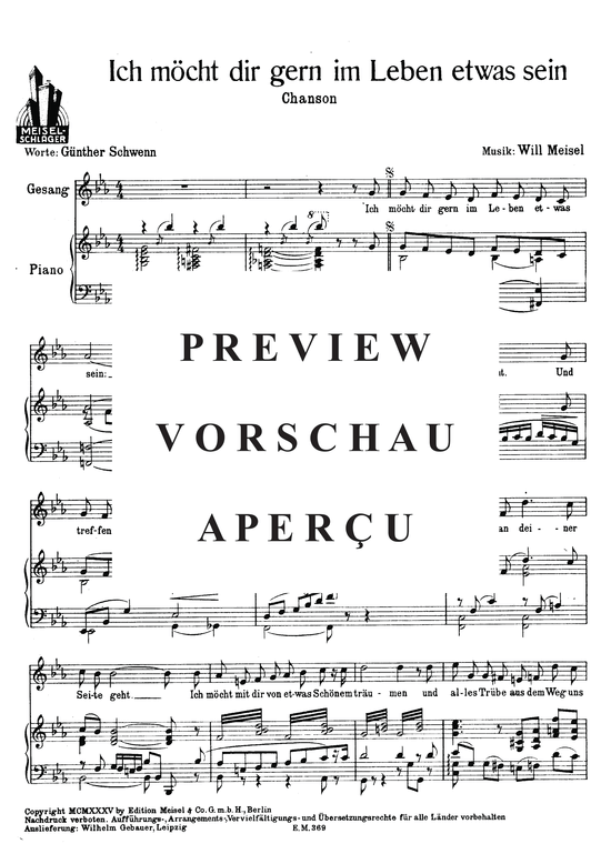 Produktgalerie: Seite 3 von 3 Ich möcht dir gern im Leben etwas sein, , Klavier und Gesang