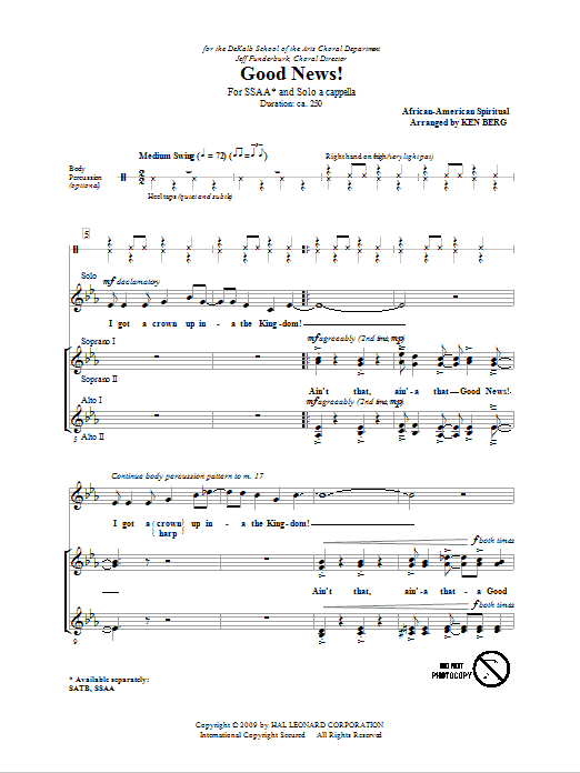 Produktgalerie: Seite 1 von 1 Good News!, Ken Berg, Chor