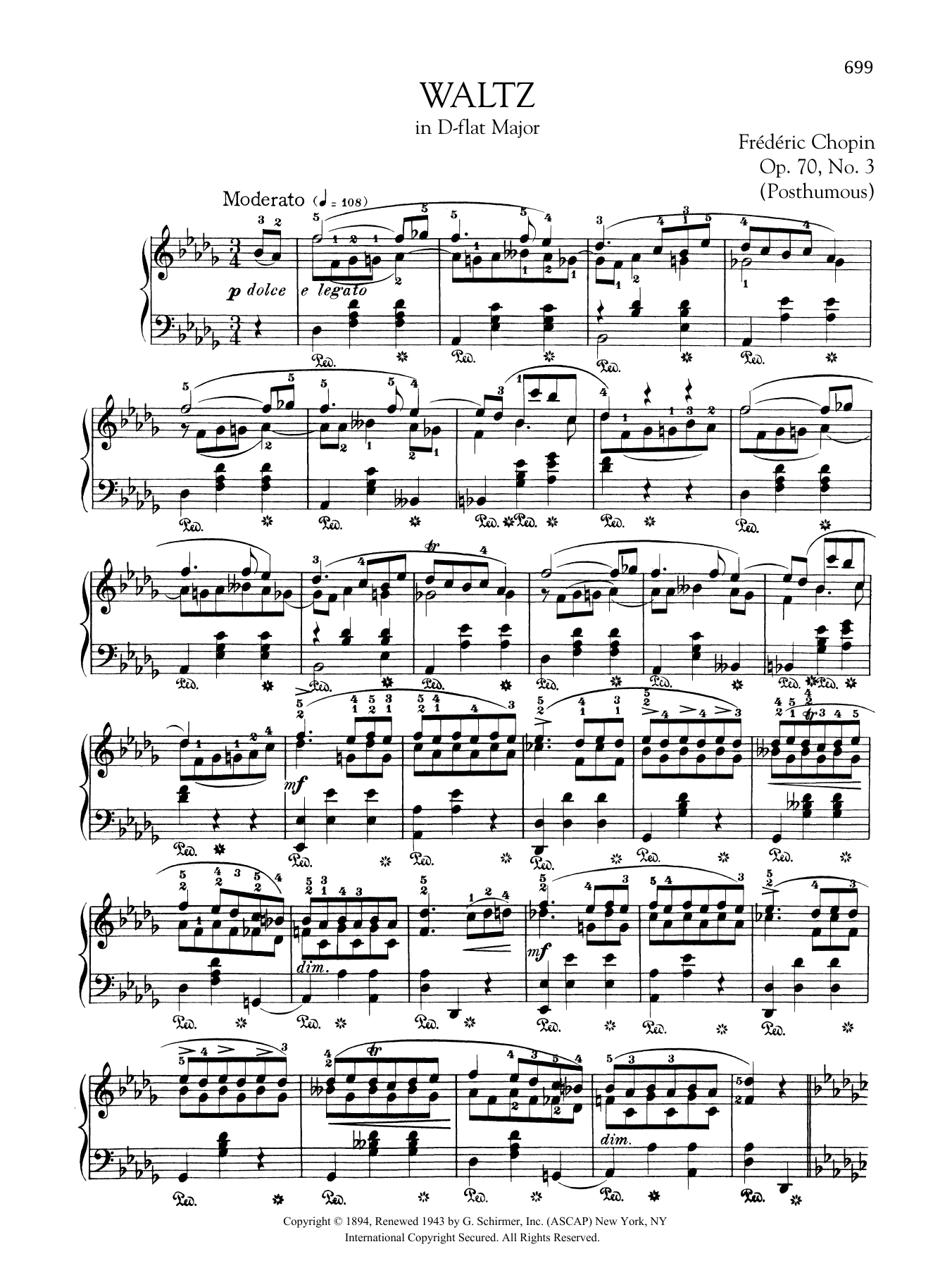 Product gallery: Page 1 of 1 Waltz in D-flat Major, Op. 70, No. 3 (Posthumous), Frédéric Chopin
