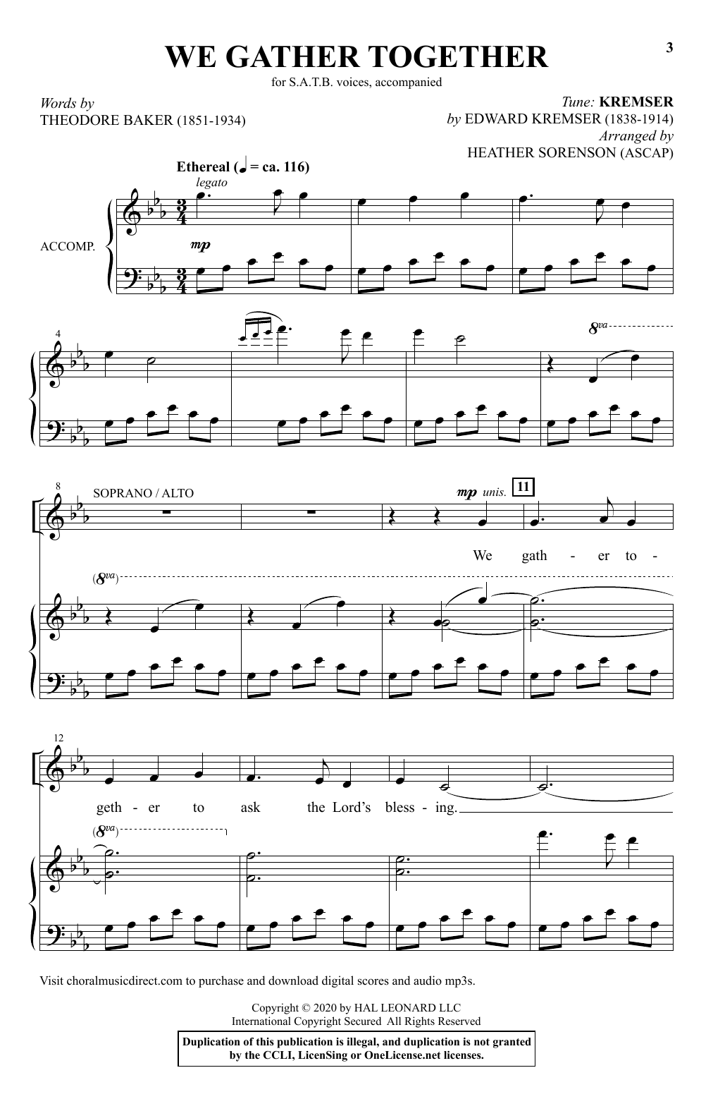 Product gallery: Page 1 of 1 We Gather Together (arr. Heather Sorenson), Theodore Baker