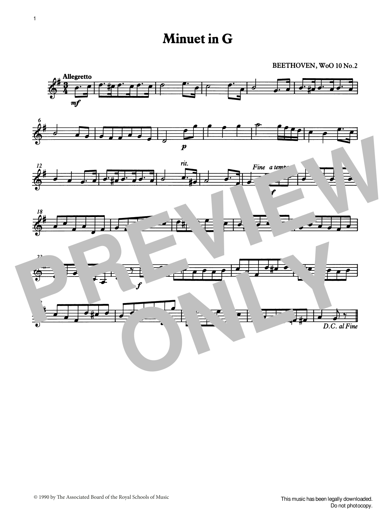 Produktgalerie: Seite 1 von 1 Minuet in G (score & part) from Graded Music for Tuned Percussion, Book II, Ludwig van Beethoven, Percussion