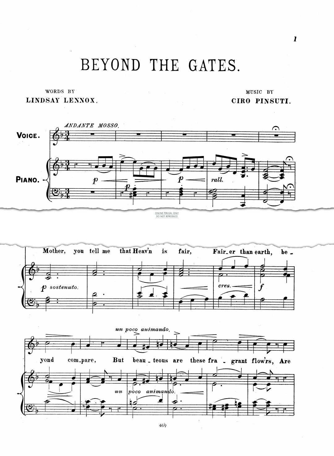 Produktgalerie: Seite 1 von 1 Beyond The Gates, Ciro Pinsuti, Gesang, Klavier