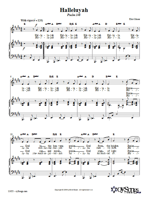 Product gallery: Page 1 of 1 Halleluyah (Psalm 148), Eliot Glaser