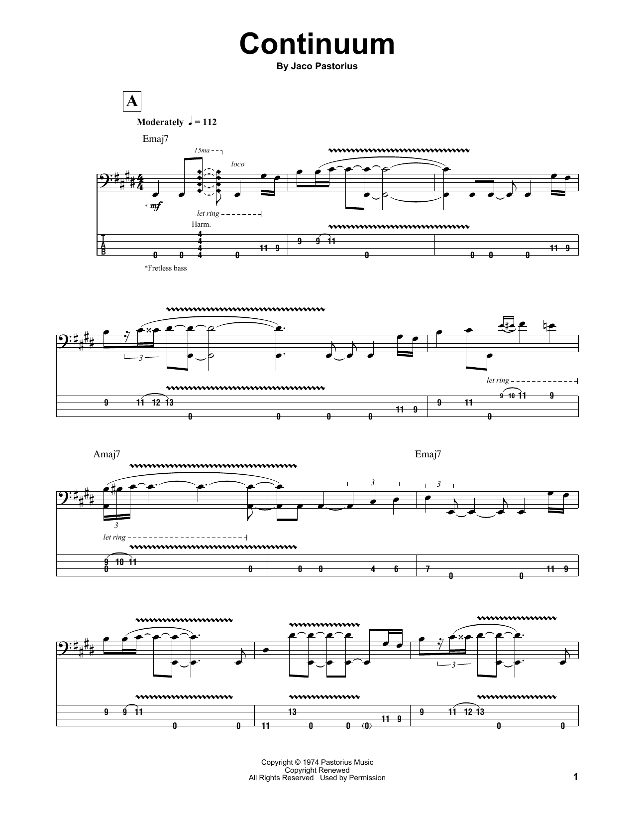Produktgalerie: Seite 1 von 1 Continuum, Jaco Pastorius
