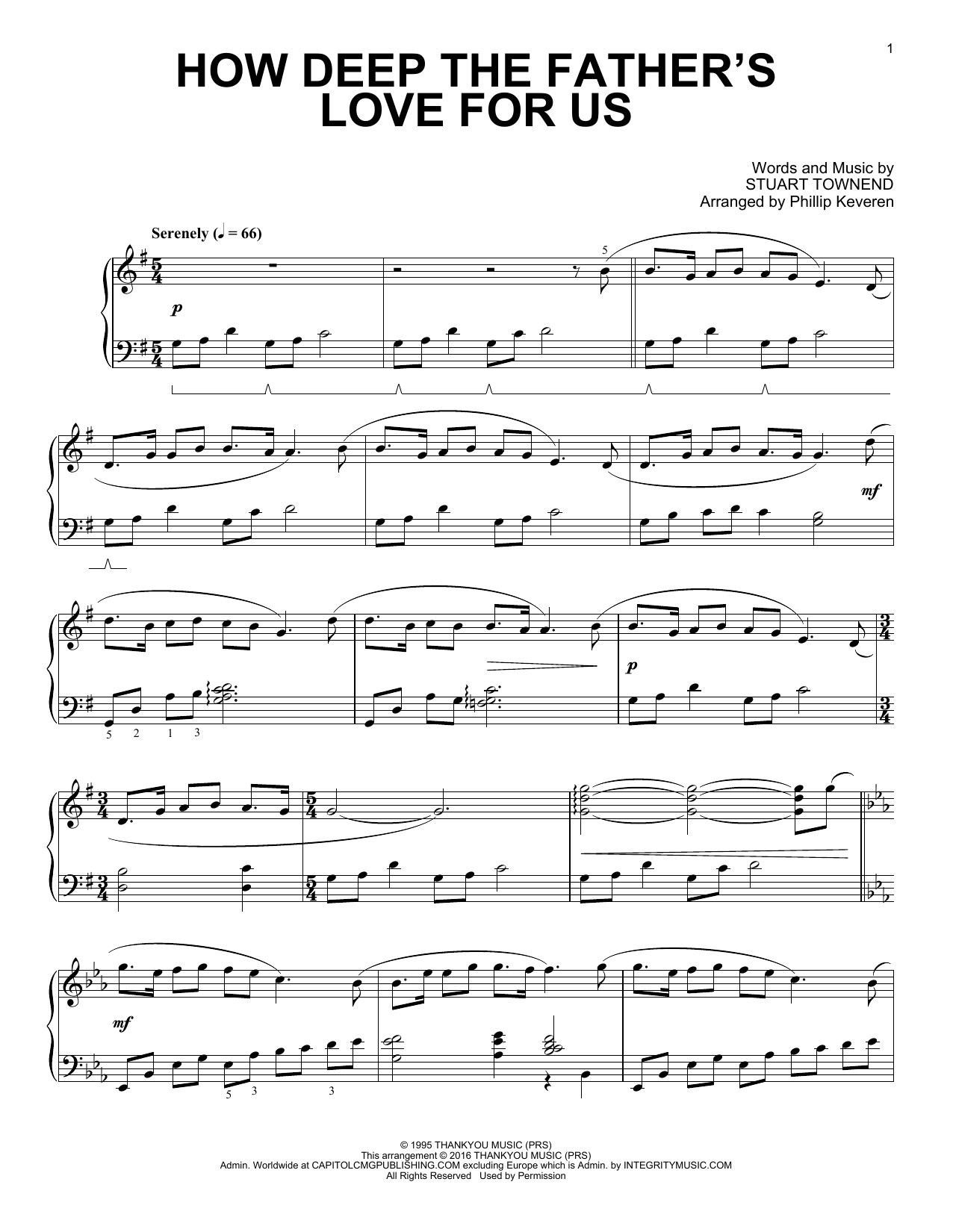 Product gallery: Page 1 of 1 How Deep The Father's Love For Us (arr. Phillip Keveren), Stuart Townend