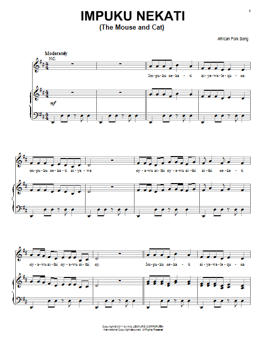 Product gallery: Page 1 of 1 Impuku Nekati (The Mouse And Cat), African Folksong
