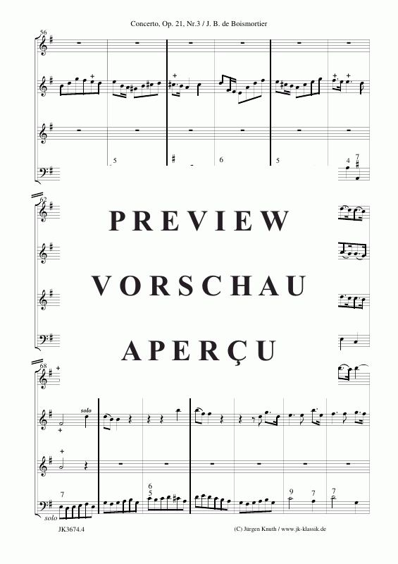 Product gallery: Page 5 of 11 Concerto für Altblockflöte + Violine (Op.21 No.3) , ,  (Mixed ensemble for winds, strings + BC)