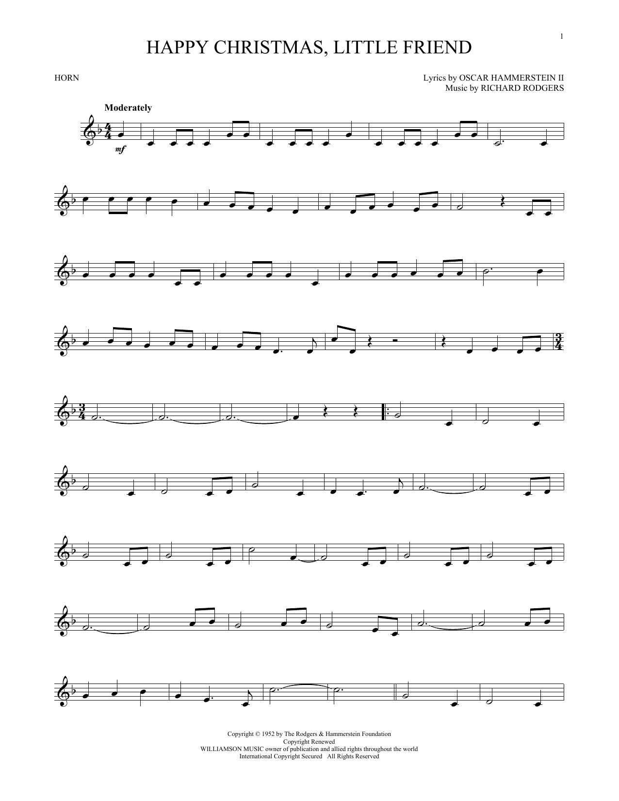 Produktgalerie: Seite 1 von 1 Happy Christmas, Little Friend, Rodgers & Hammerstein, Horn