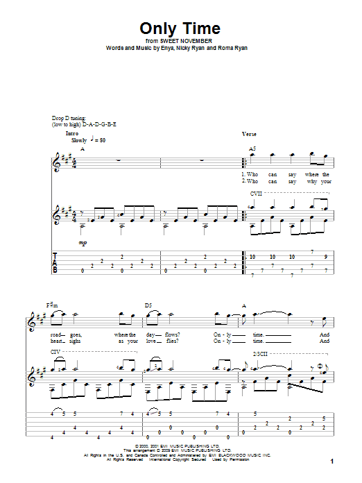 Produktgalerie: Seite 1 von 1 Only Time, Enya, Gitarre