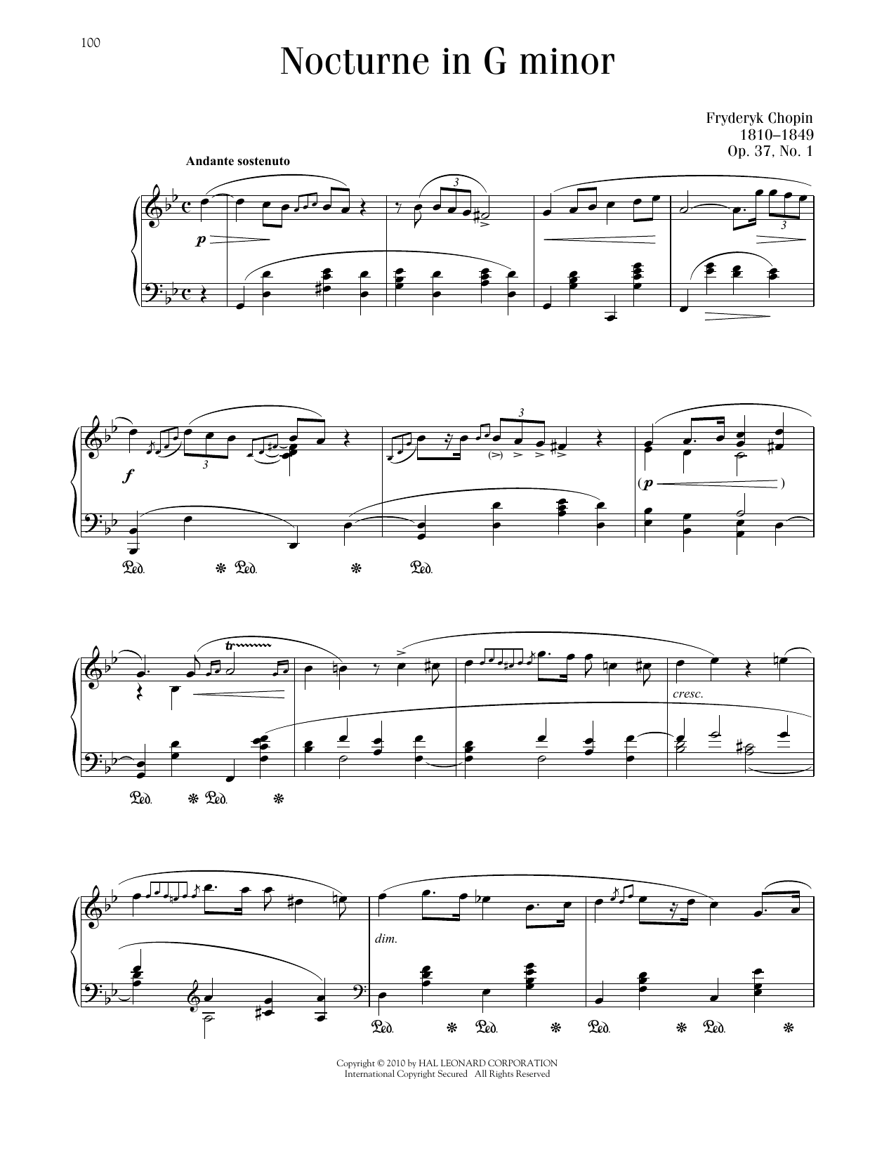 Product picture to: Nocturne In G Minor, Op. 37, No. 1