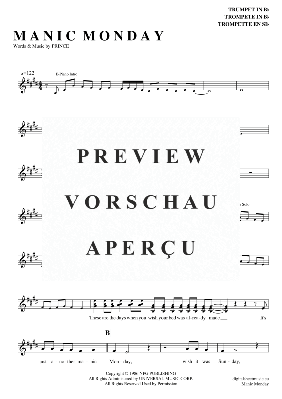 Produktgalerie: Seite 2 von 4 Manic Monday, Bangles, Trompete in B