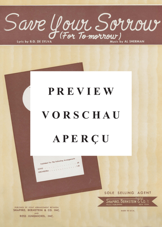 Produktgalerie: Seite 2 von 8 Save Your Sorrow (For To-morrow) , Lee, Peggy, (Klavier und Gesang)