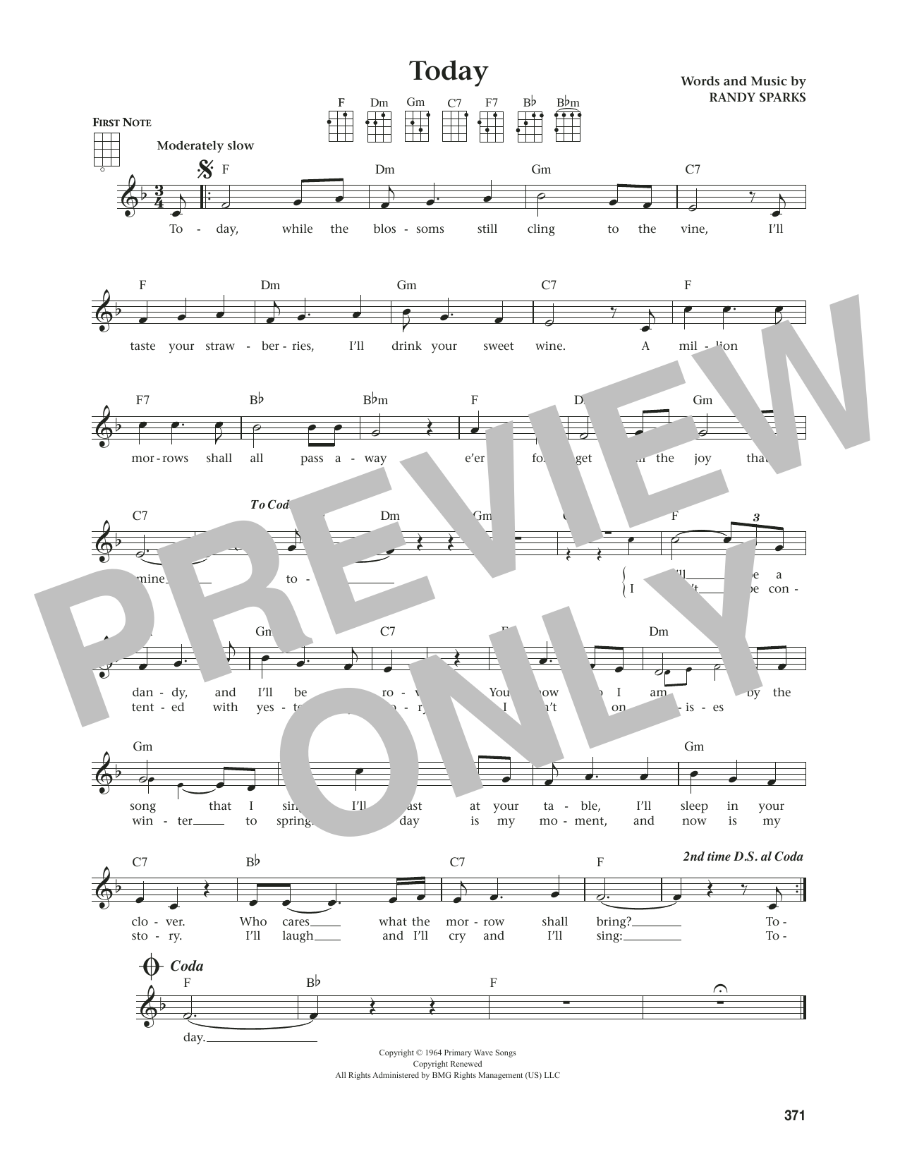 Product gallery: Page 1 of 1 Today (from The Daily Ukulele) (arr. Jim Beloff), Randy Sparks