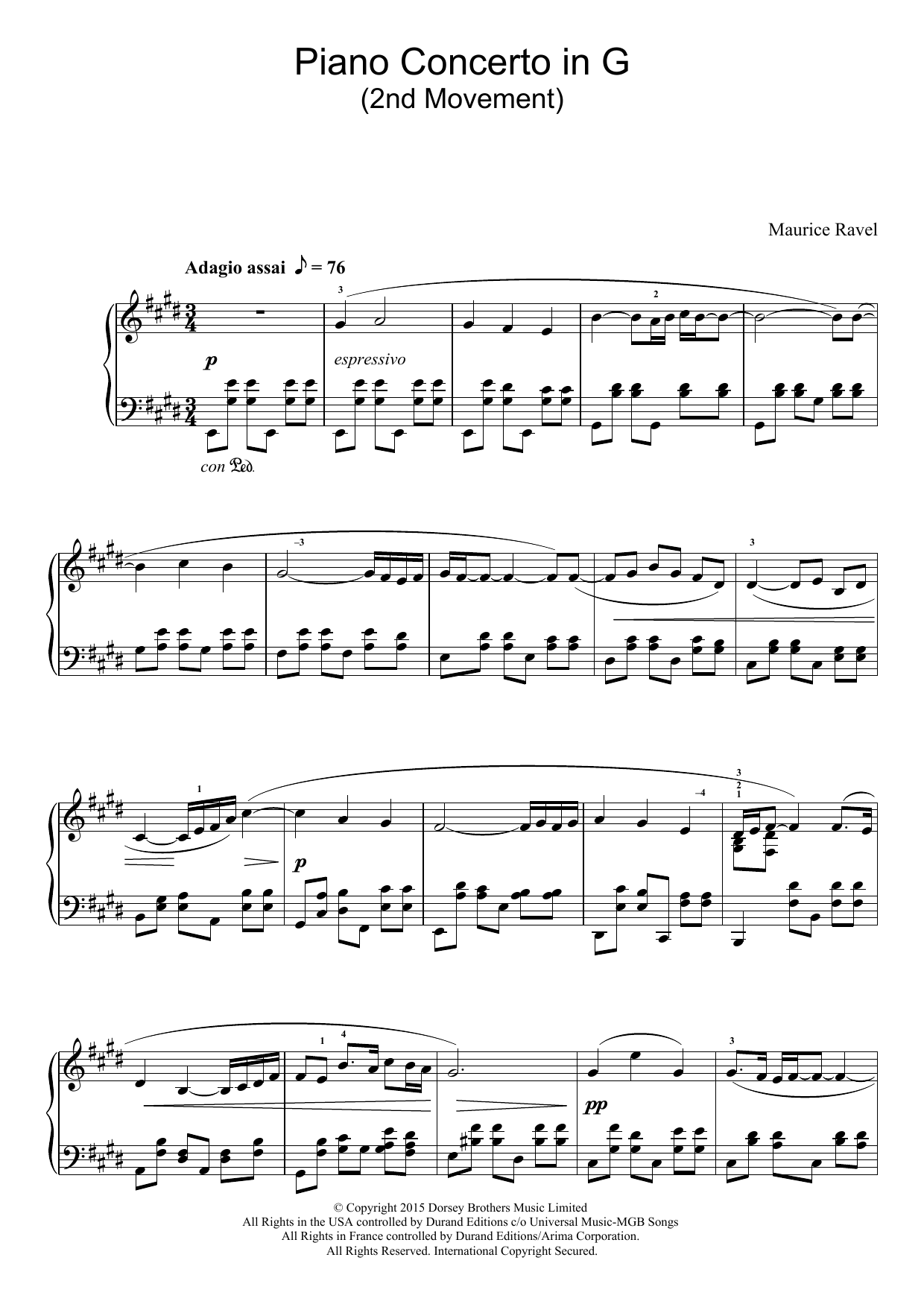 Produktbild zu: Piano Concerto In G, 2nd Movement 'Adagio Assai' (Excerpt)