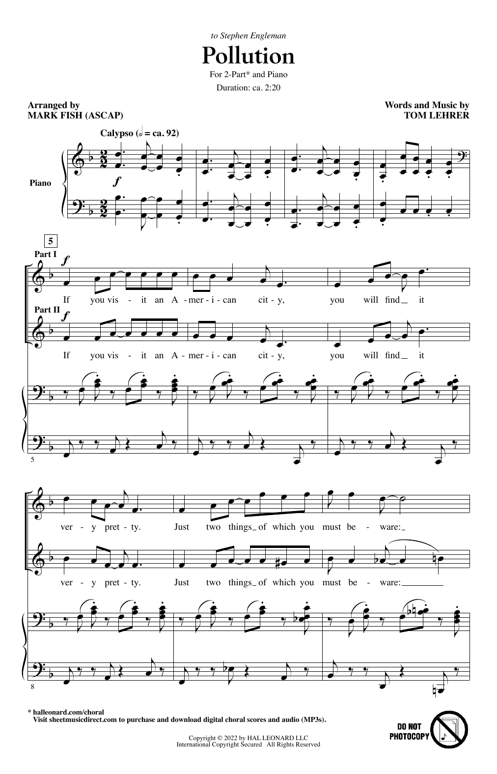 Produktbild zu: Pollution (arr. Mark Fish)