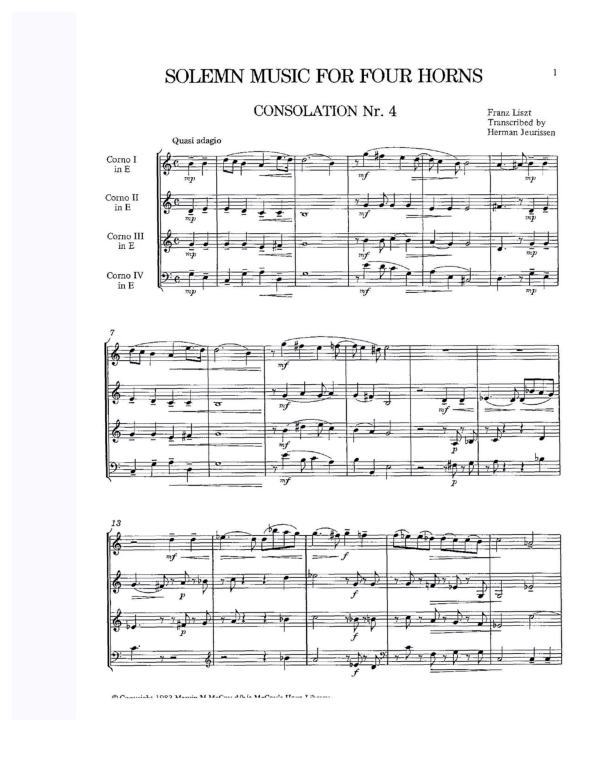 Produktgalerie: Seite 1 von 11 Solemn Music, , Horn Quartett