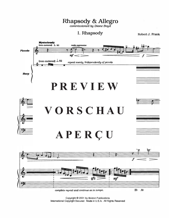 Produktgalerie: Seite 4 von 21 Rhapsody and Allegro , , (Pikkoloflöte und Harfe)