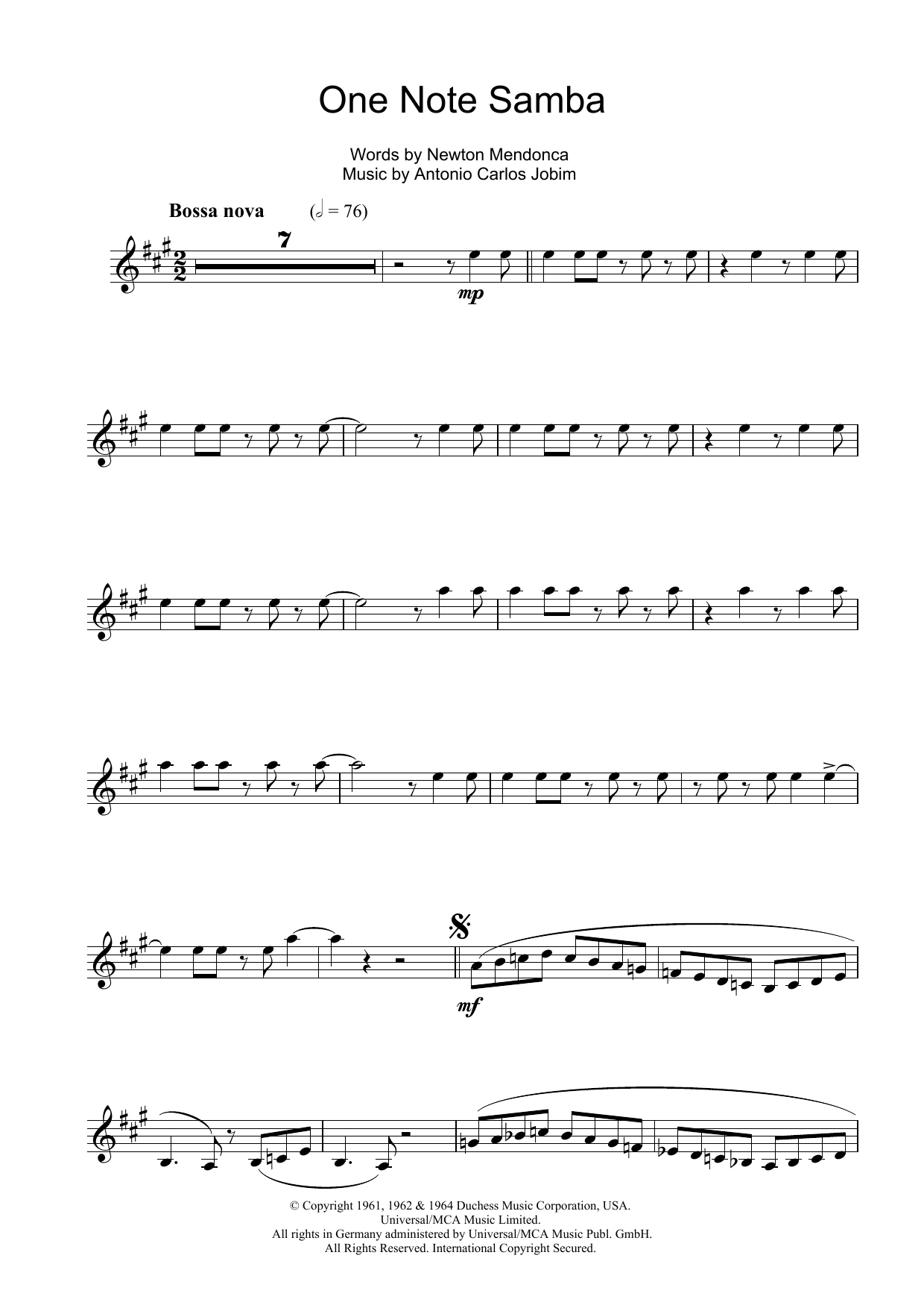 Product gallery: Page 1 of 1 One Note Samba (Samba De Uma Nota), Antonio Carlos Jobim