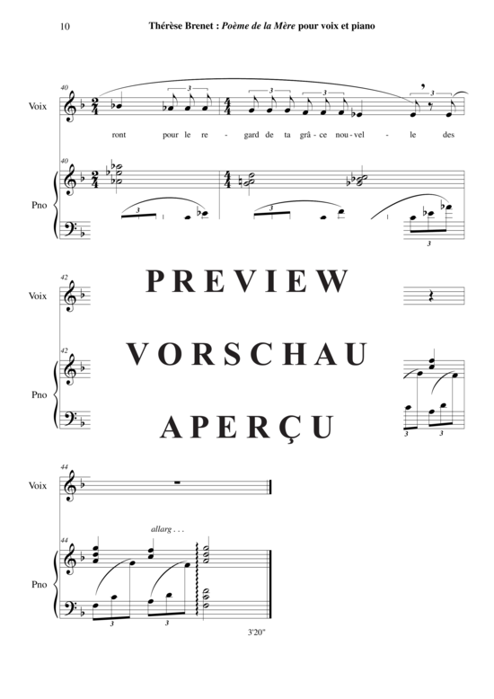 Product gallery: Page 11 of 11 Poeme de la Mere , , (voice + piano)