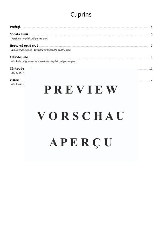 gallery: Piese nocturne visatoare - Piese pentru pian simplificate pentru lini?te interioara, , Klavier Solo