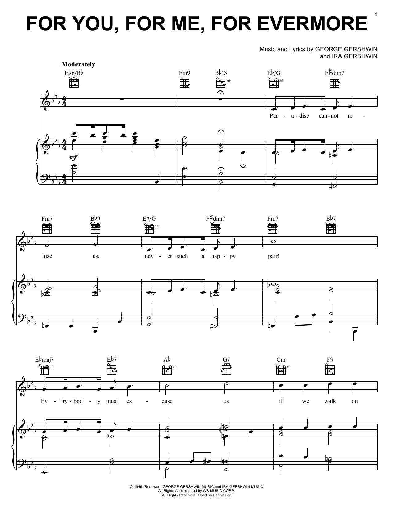 Product gallery: Page 1 of 1 For You, For Me, For Evermore, George Gershwin