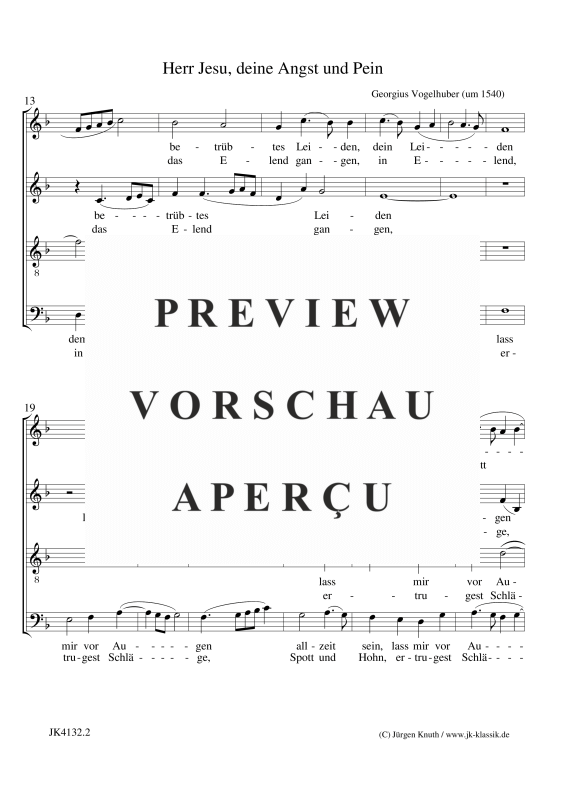 gallery: Herr Jesu, deine Angst und Pein, , Gemischter Chor