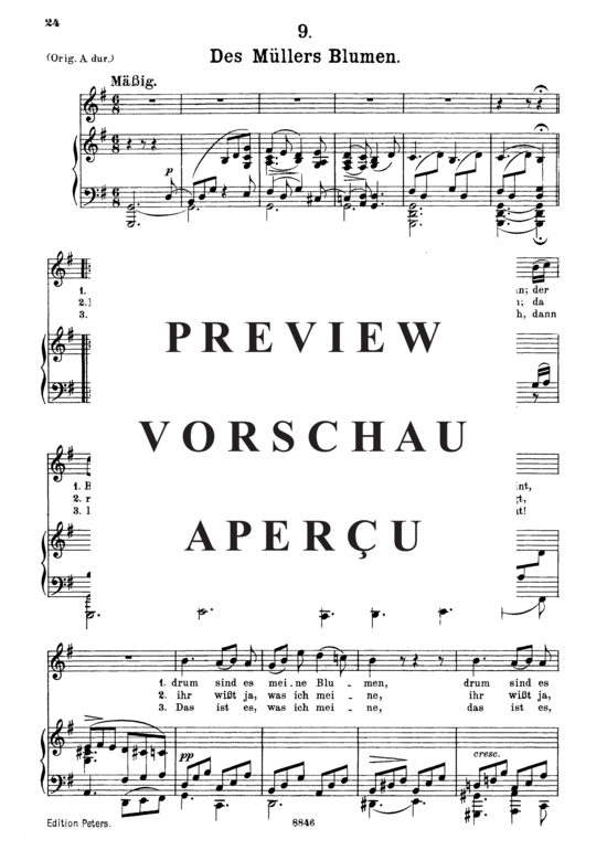 Product gallery: Page 2 of 3 Des Müllers Blumen D.795-9 (Die Schöne Müllerin), , Medium Voice and Piano