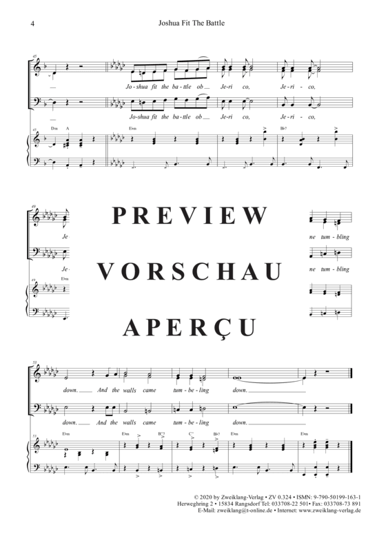 gallery: Joshua Fit The Battle Ob Jerico , , (Gemischter Chor SAB + Klavier)