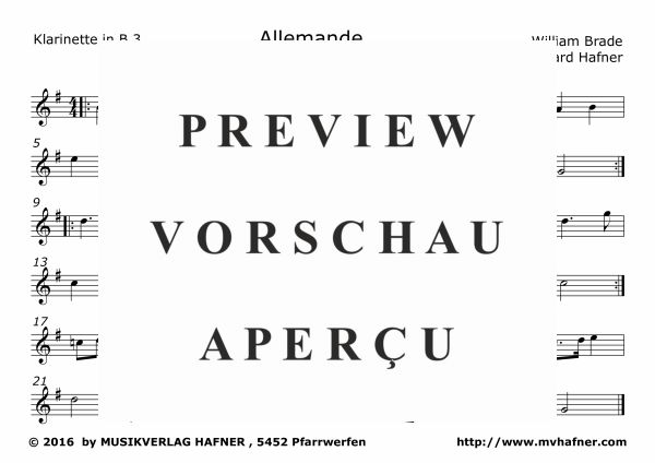Product gallery: Page 9 of 11 Allemande, , (Clarinet Quintet)