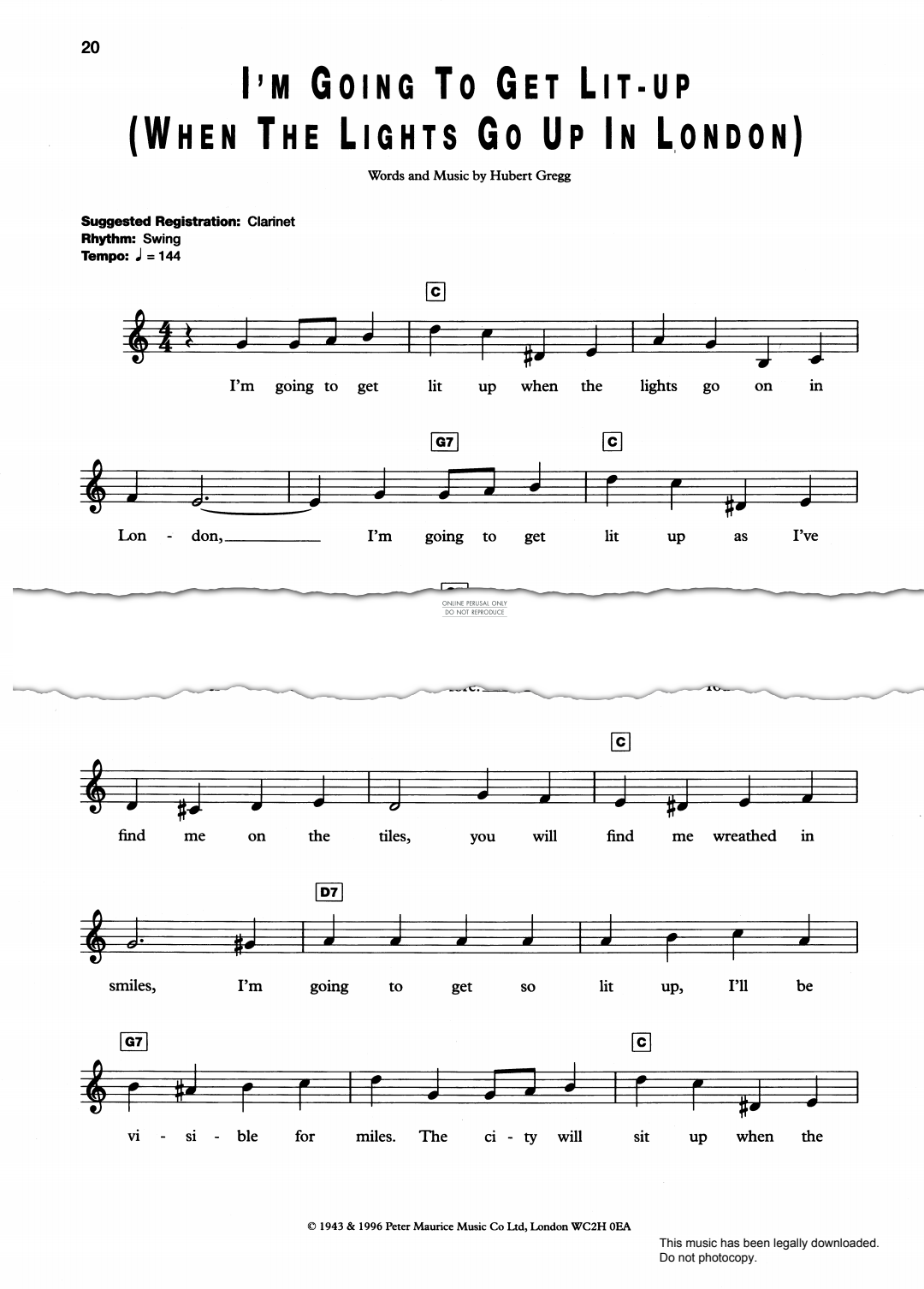 Product gallery: Page 1 of 1 I'm Going To Get Lit-Up (When The Lights Go Up In London), Hubert Gregg