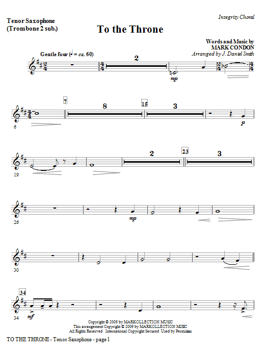 Produktgalerie: Seite 1 von 1 To The Throne - Bass Clarinet (sub Bass), J. Daniel Smith, Chor