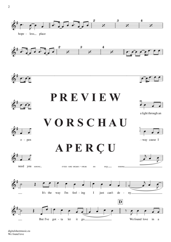 Produktgalerie: Seite 3 von 4 We found love , Rihanna feat. Calvin Harris, Trompete in B