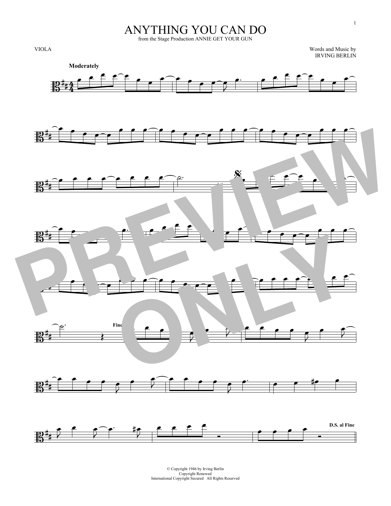 Product gallery: Page 1 of 1 Anything You Can Do (from Annie Get Your Gun), Irving Berlin