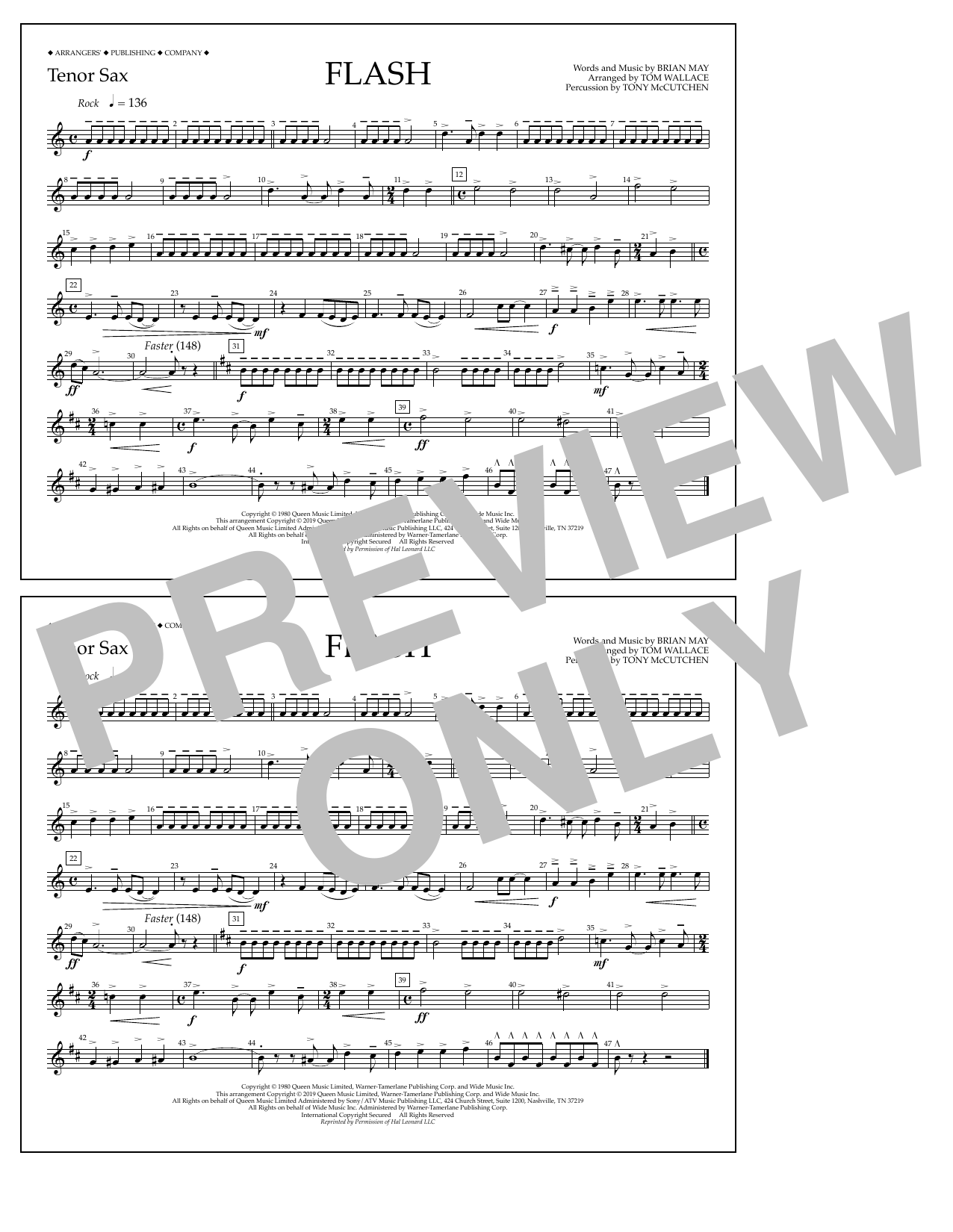 Product picture to: Flash (arr. Tom Wallace) - Tenor Sax